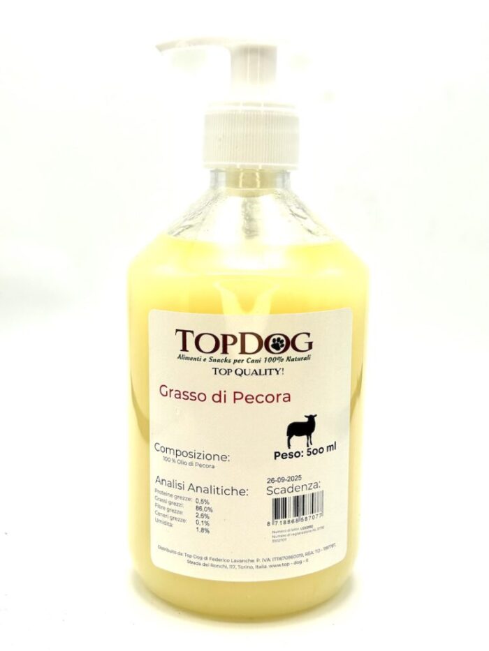 Grasso di Pecora per Cani - estratto a freddo - 500ml